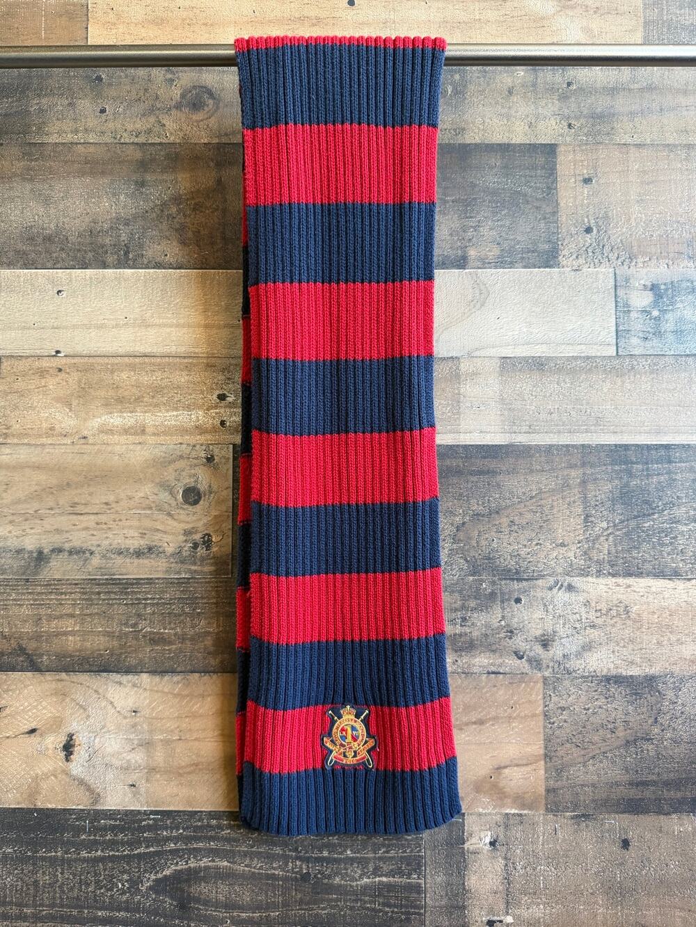 Vintage Polo Ralph Lauren Striped Knit Crest Scarf - 64” Long